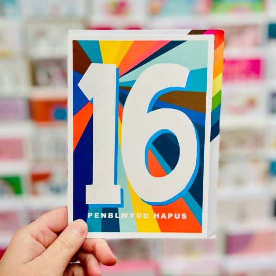 Cardyn Penblwydd 16 Oed - 16 Year Old Birthday Card 