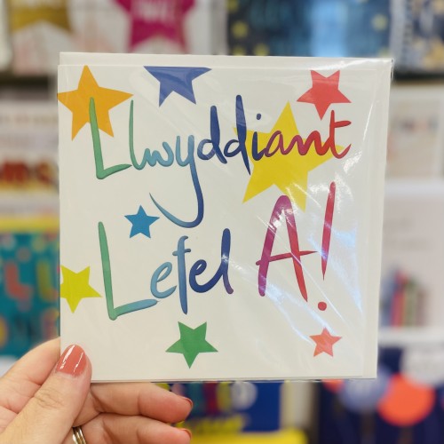 Cerdyn Cymraeg Llongyfarchiadau Lefel  A - Welsh Congratulations Card A level 