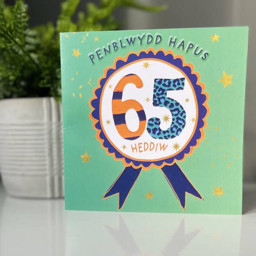 Cardyn Penblwydd 65 Oed - 65 Year Old Birthday Card