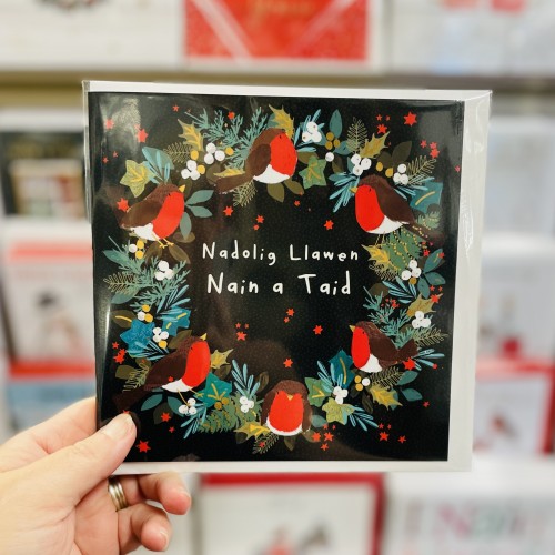 Cerdyn Cymraeg “Nadolig Llawen Nain a Taid” - Welsh Christmas Card for Nain and Taid 