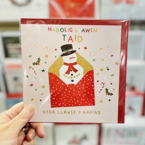 Cerdyn Cymraeg “Nadolig Llawen Taid” - Welsh Christmas Card for Taid 