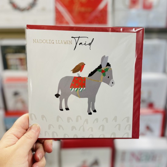 Cerdyn Cymraeg “Nadolig Llawen Taid” - Welsh Christmas Card for Taid 