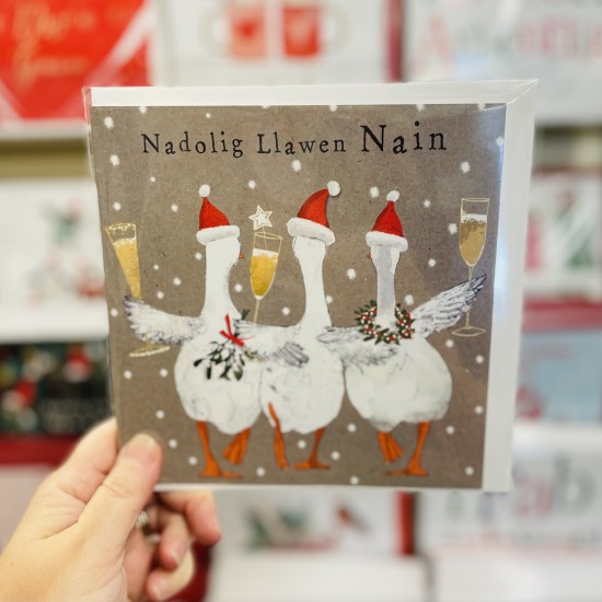 Cerdyn Cymraeg “Nadolig Llawen Nain” - Welsh Christmas Card for Nain