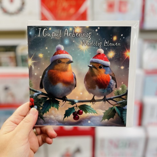 Cerdyn Cymraeg “Nadolig Llawen I Gwpwl Arbennig” - Welsh Christmas Card for a Special Couple