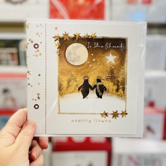 Cerdyn Cymraeg “Nadolig Llawen I’r Ddau Ohonoch” - Welsh Christmas Card to Both of You