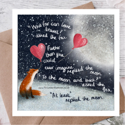 'To The Moon & Back' Single Greeting Card 