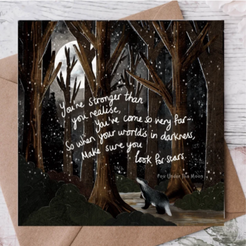 'Look For Stars' Single Greeting Card 