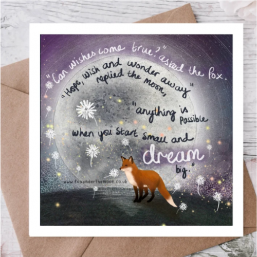 'Wishes' Single Greeting Card 