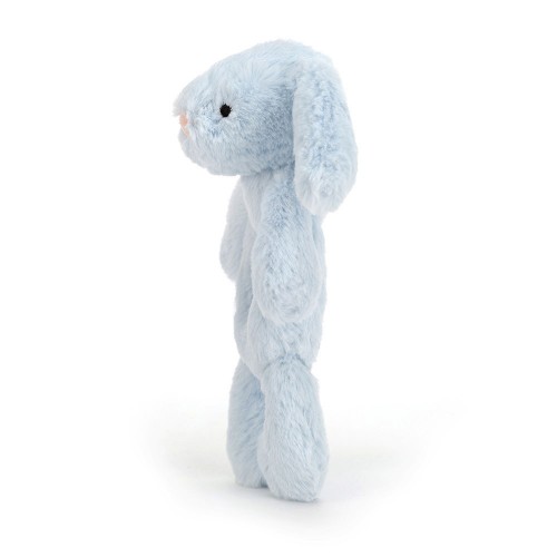 Bashful Baby Blue Bunny Ring Rattle