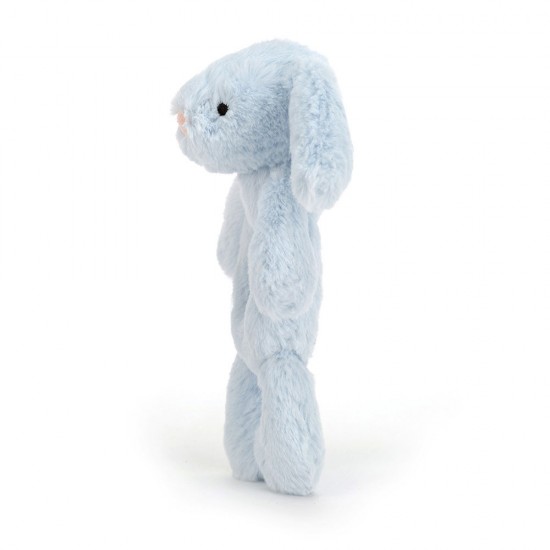 Bashful Baby Blue Bunny Ring Rattle