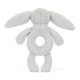 Bashful Silver Bunny Ring Rattle 