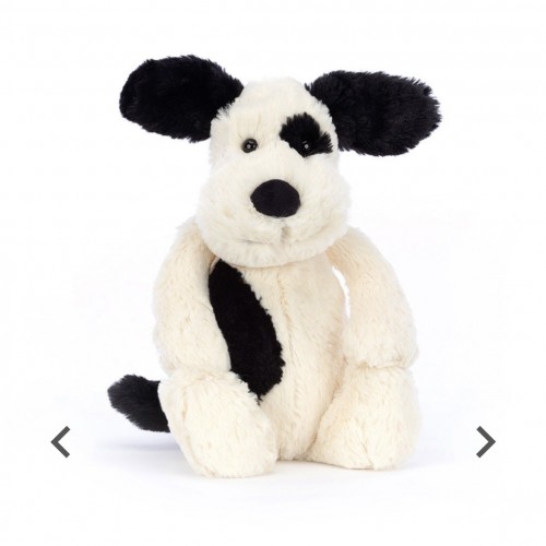 Jellycat Black and Cream Rufferty Puppy 