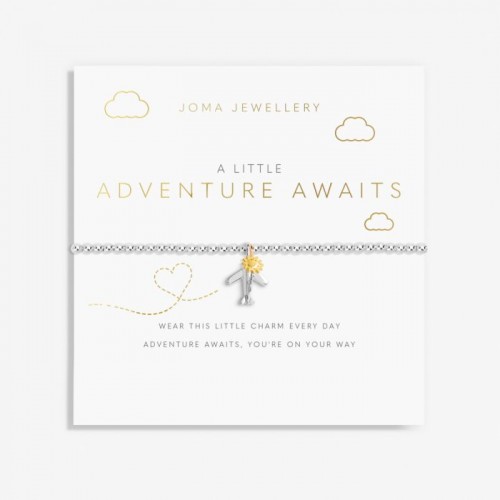 A Little 'Adventure Awaits' Bracelet in Silver Plating 