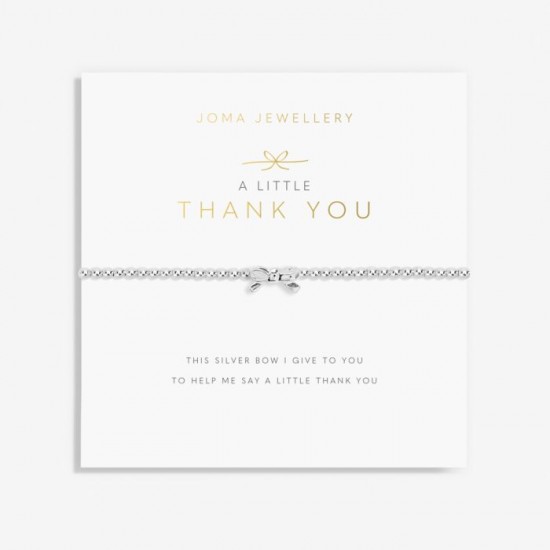 A Little 'Thank You' Bow Bracelet in Silver Plating 