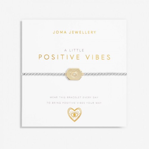 A Little 'Positive Vibes' Bracelet in Silver and Gold Plating 