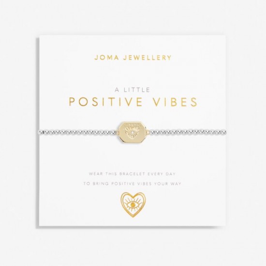 A Little 'Positive Vibes' Bracelet in Silver and Gold Plating 