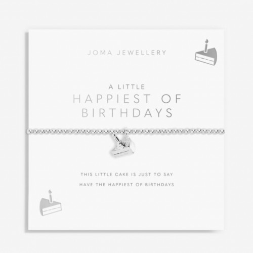 A Little 'Happiest Of Birthdays' Bracelet in Silver Plating 