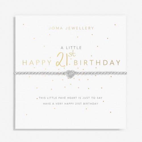 A Little 'Happy 21st Birthday' Bracelet in Silver Plating 