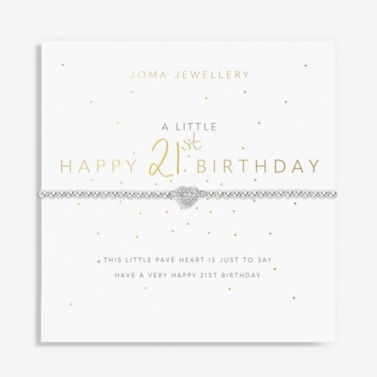 A Little 'Happy 21st Birthday' Bracelet in Silver Plating 