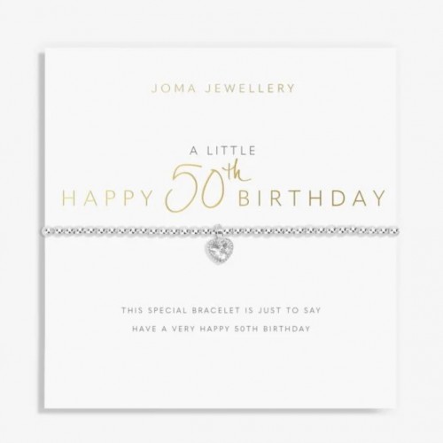 A Little 'Happy 50th Birthday' Bracelet in Silver Plating 