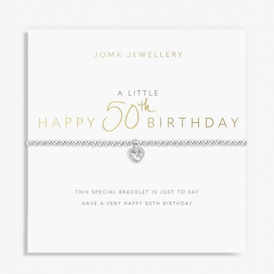 A Little 'Happy 50th Birthday' Bracelet in Silver Plating 