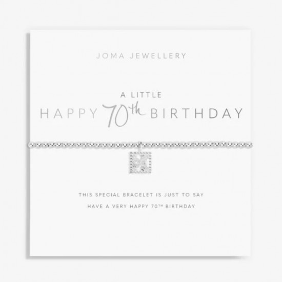 A Little 'Happy 70th Birthday' Bracelet in Silver Plating 