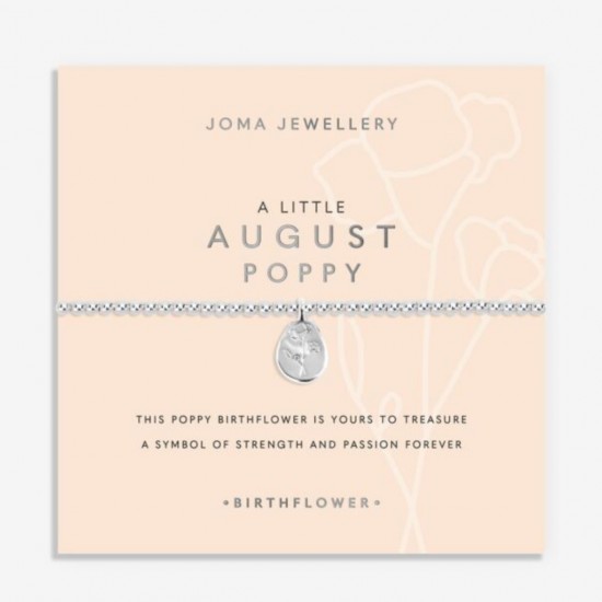 Birth Flower A Little 'August' Poppy Bracelet 