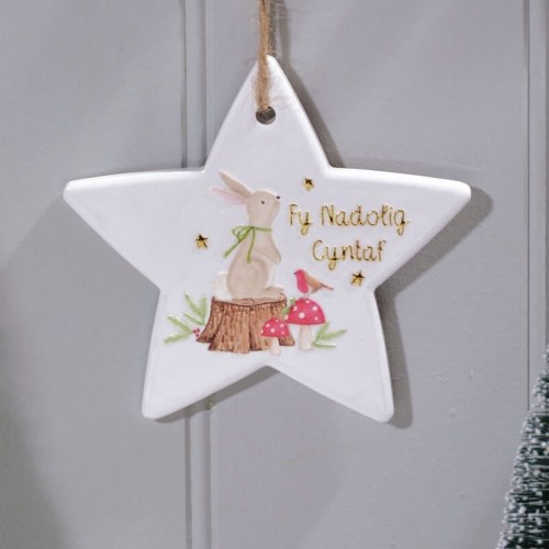 Welsh Ceramic Star for a Baby’s First Christmas