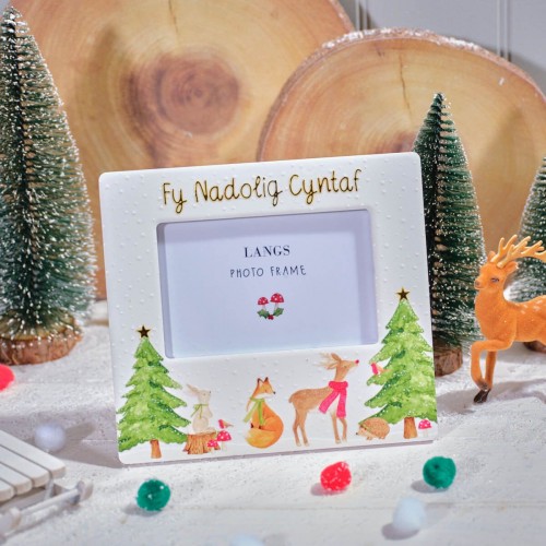 Welsh Ceramic Photo Frame for a baby’s First Christmas 