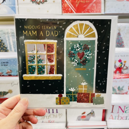 Cerdyn Cymraeg Nadolig Mam a Dad - Welsh Christmas Card for Mam and Dad