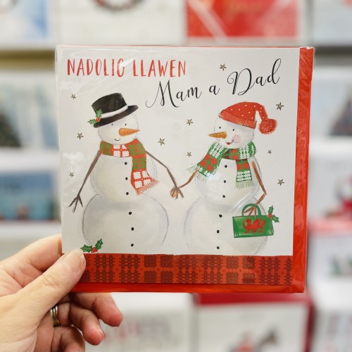 Cerdyn Cymraeg Nadolig i’r Mam a Dad - Welsh Christmas Card for Mam and Dad