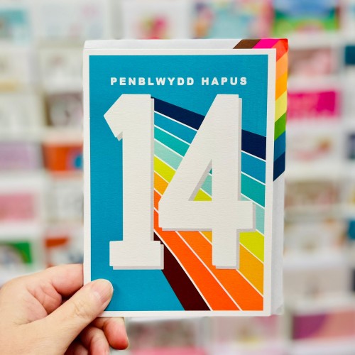 Cardyn Penblwydd 14 Oed - 14 Year Old Birthday Card 